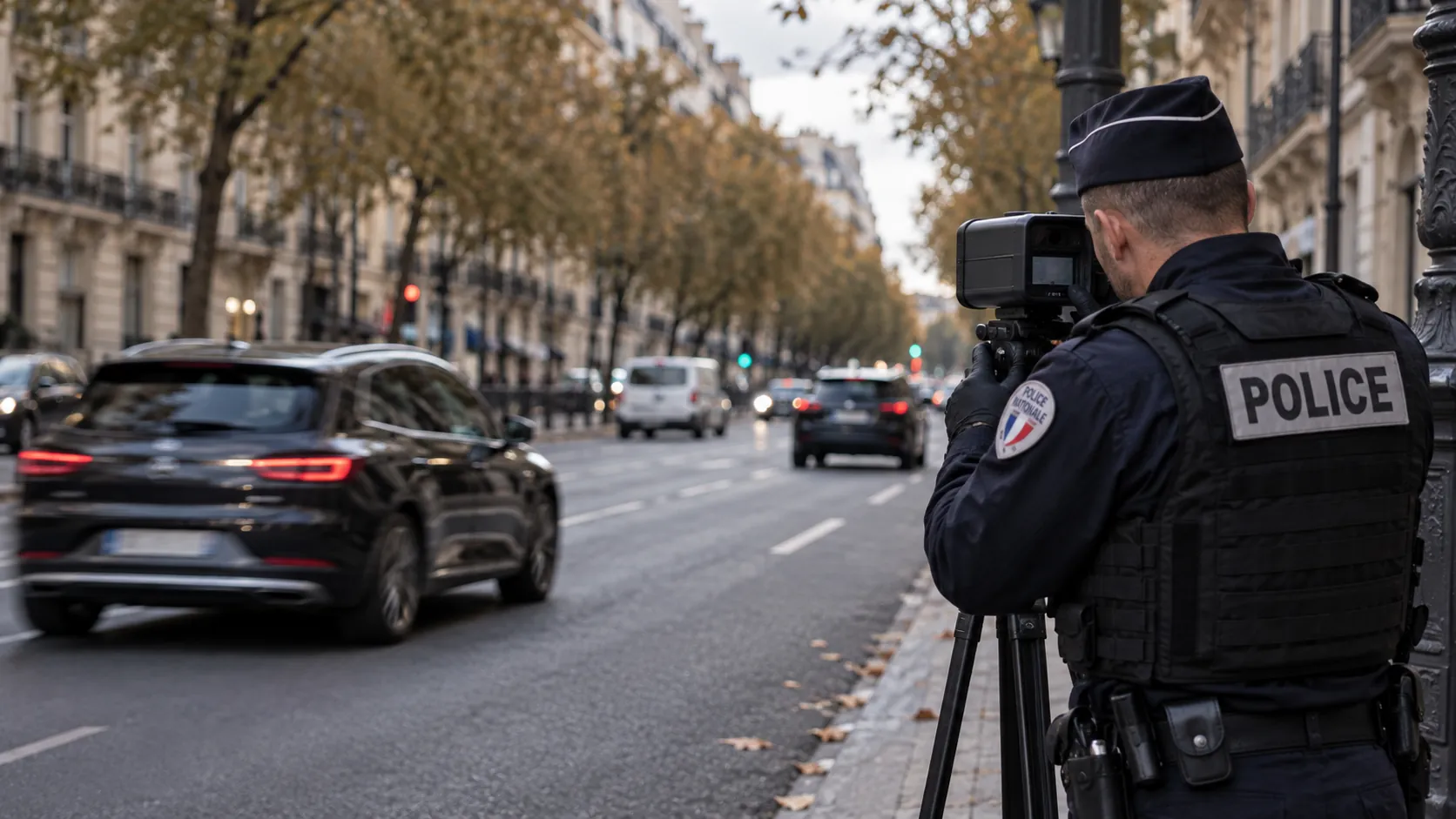 Contrôle de vitesse d'un véhicule circulant dans Paris