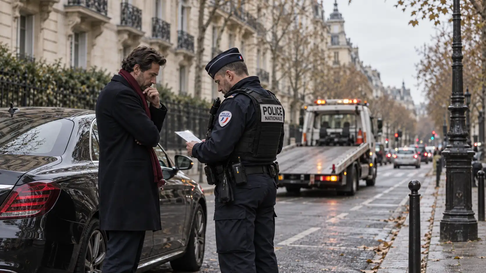 Contrôle routier à Paris dans le cadre d'une suspension du permis de conduire